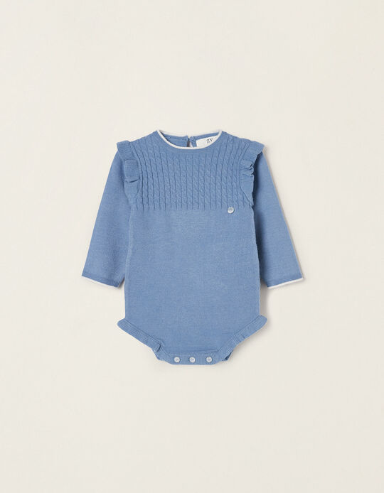 Jumpsuit with Ruffles for Newborn Baby Girls, Blue
