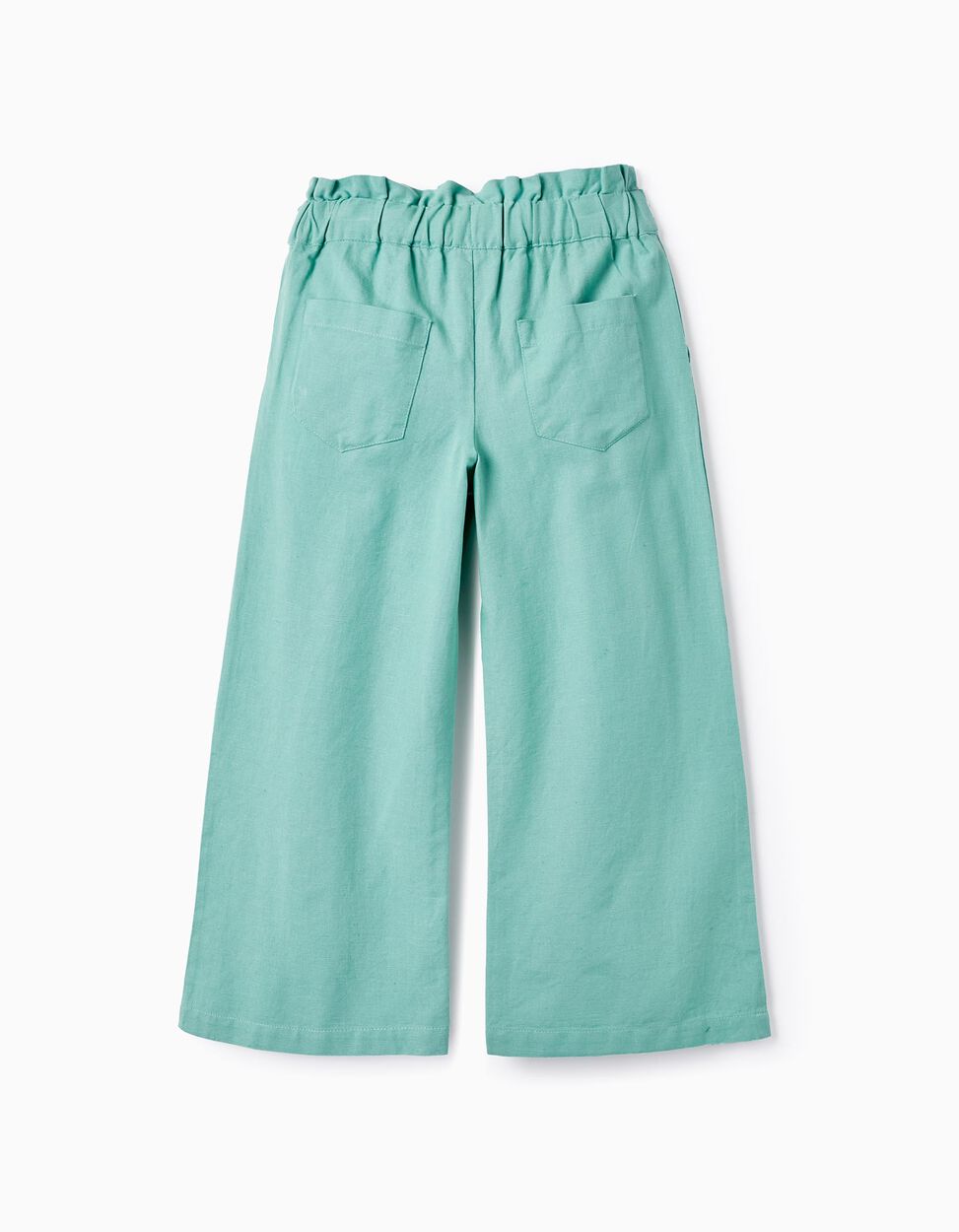 Buy Online Cotton and Linen Trousers for Girls 'B&S', Green
