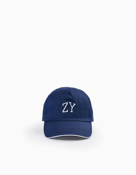 Gorra de Algodón para Niño 'ZY', Azul Oscuro