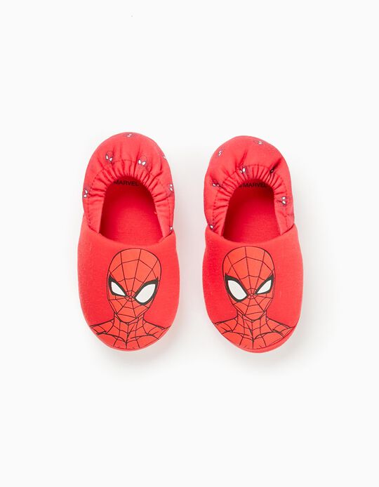 Pantufas em Tecido para Menino 'Spiderman', Vermelho