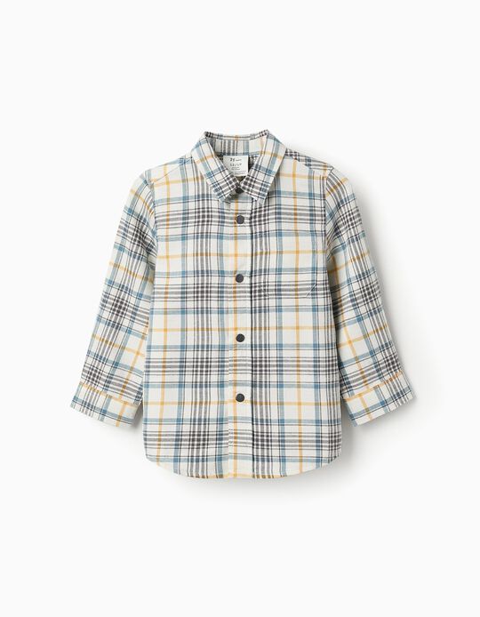 Comprar Online Camisa de Flanela com Xadrez para Bebé Menino, Bege