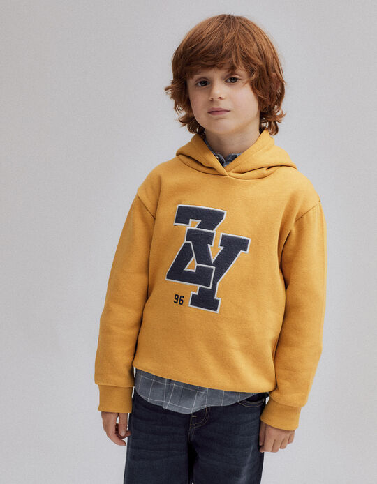 Hooded Sweatshirt for Boy 'ZY 96', Dark Yellow