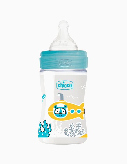 Baby Bottle WB 150ml Sil 0m+ Blue Chicco