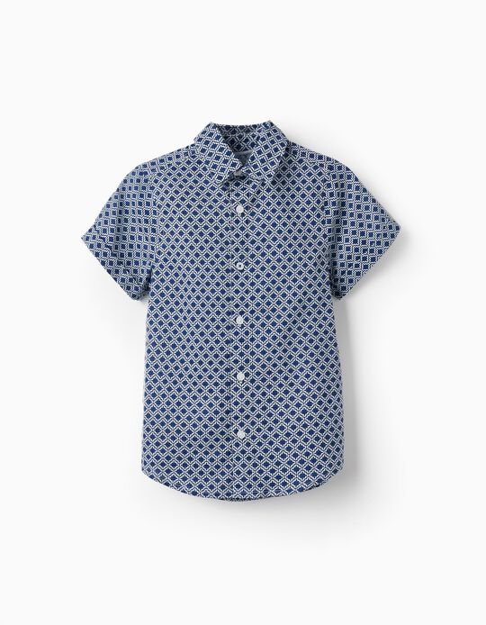 Short Sleeve Shirt for Boys, Dark Blue