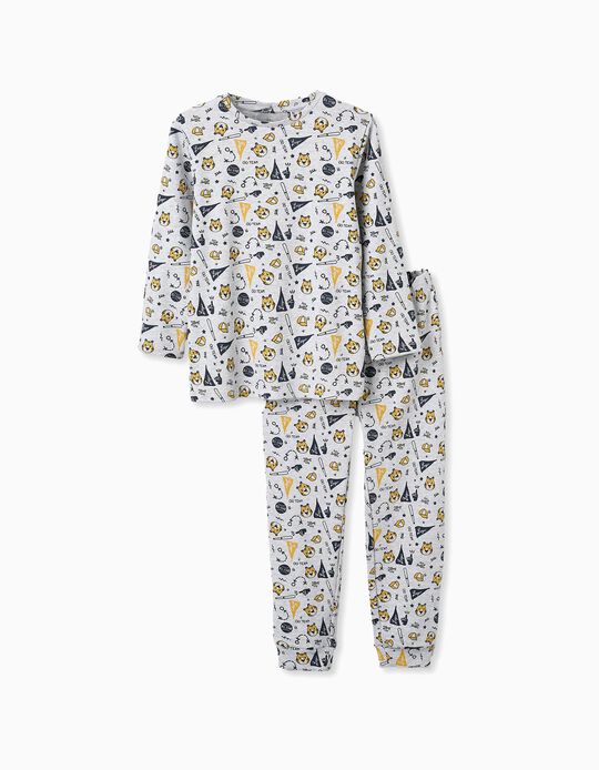 Comprar Online Pijama Canelado Estampado para Menino 'Basebol', Cinza