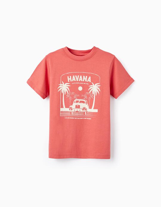 T-Shirt De Coton Pour Garçon 'Havana', Rouge
