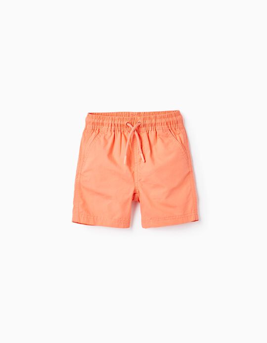 Poplin Shorts for Baby Boy, Coral