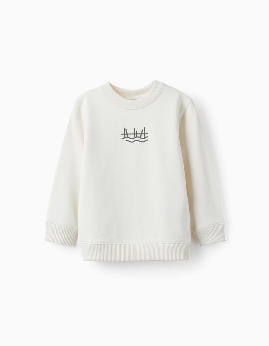 Cotton Sweatshirt for Boys 'Comporta', White