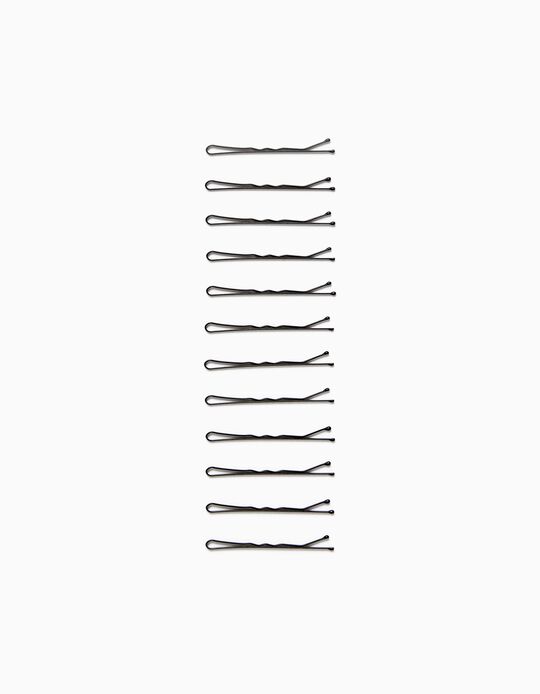 12-Pack Hair Pins for Babies Girls and Adults, Black