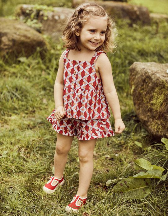 Top + Shorts for Baby Girls 'You&Me', Red