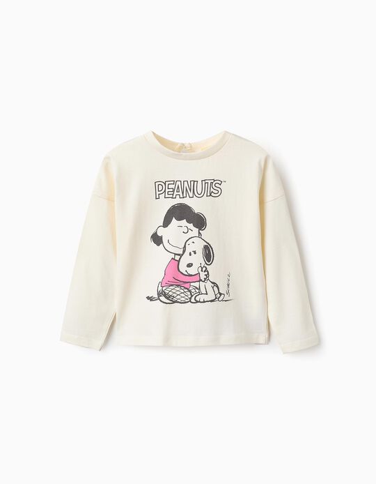 Comprar Online T-shirt de Manga Comprida para Bebé Menina 'Lucy & Snoopy', Branco