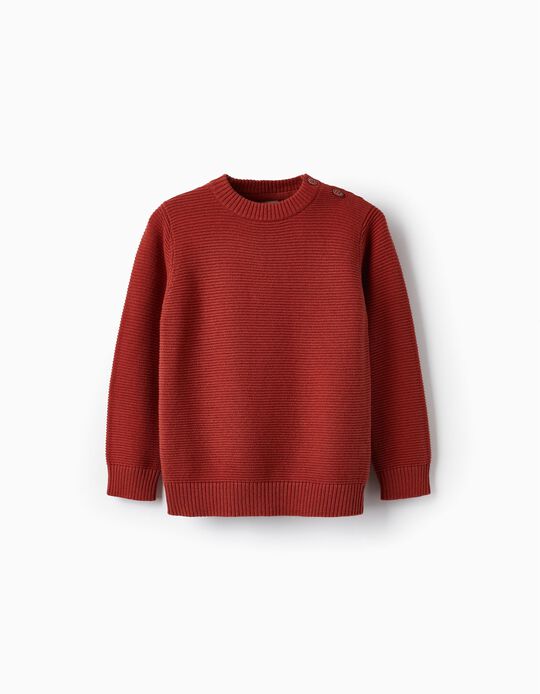 Knitted Jumper for Baby Boys, Dark Red