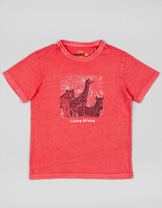 Comprar Online T-shirt de Algodão para Menino 'Living Africa', Rosa