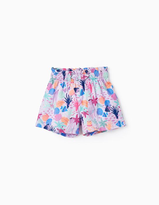 Cotton Shorts for Baby Girls 'Navy', Lilac
