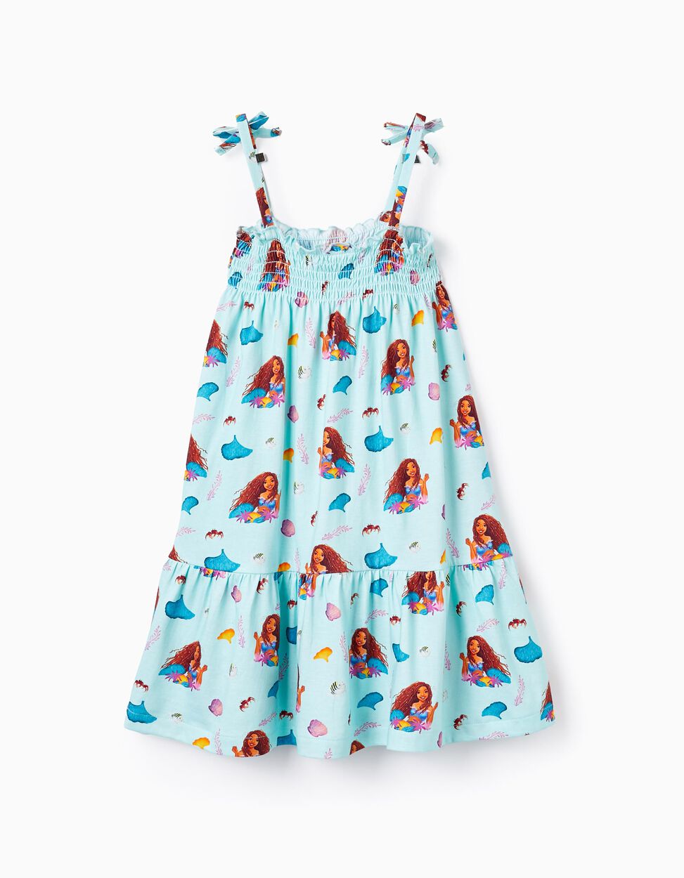 Comprar Online Vestido Estampado en Algodón para Niña 'Ariel', Verde Agua