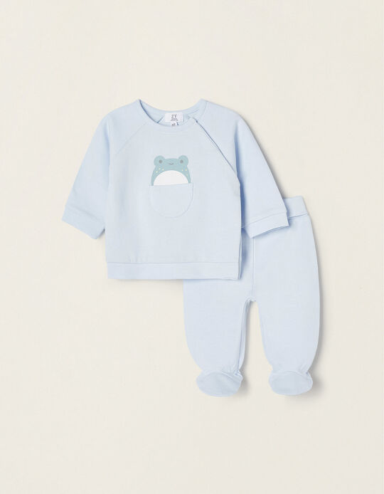 Set Jumper and Footed Trousers for Newborns 'Frog', Blue