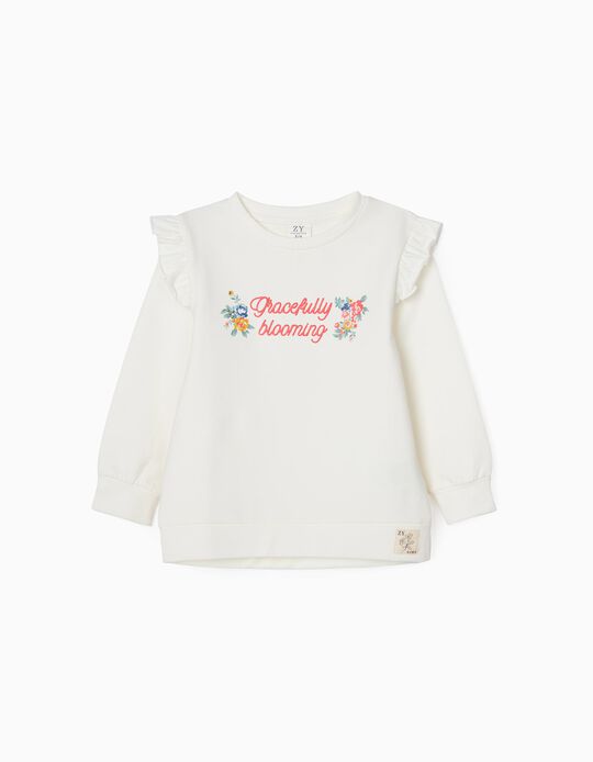 Sweatshirt for Girls 'Blooming', White