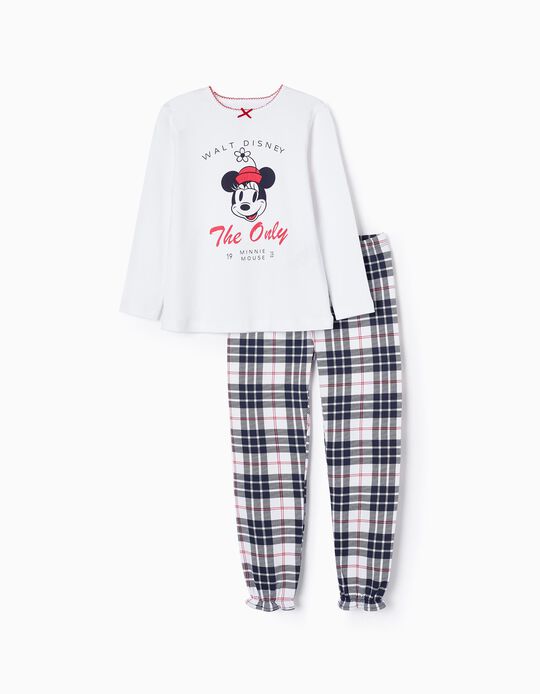 Pijama de Algodão para Menina 'Minnie', Branco/Preto/Vermelho