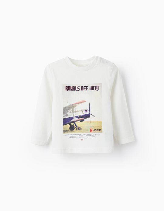 Comprar Online T-shirt de Algodão para Bebé Menino 'Royals off Duty', Branco