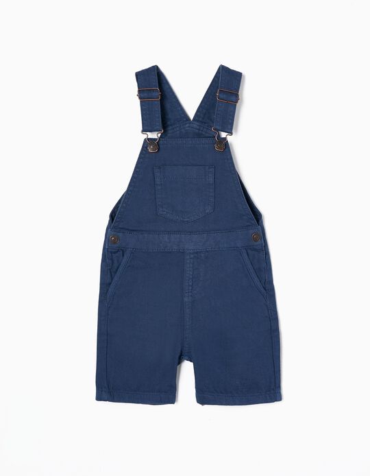 Twill Short Dungarees for Baby Boys, Blue
