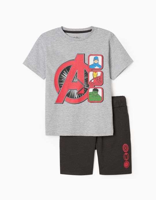 Camiseta + Short para Niño 'Los Vengadores', Gris/Azul
