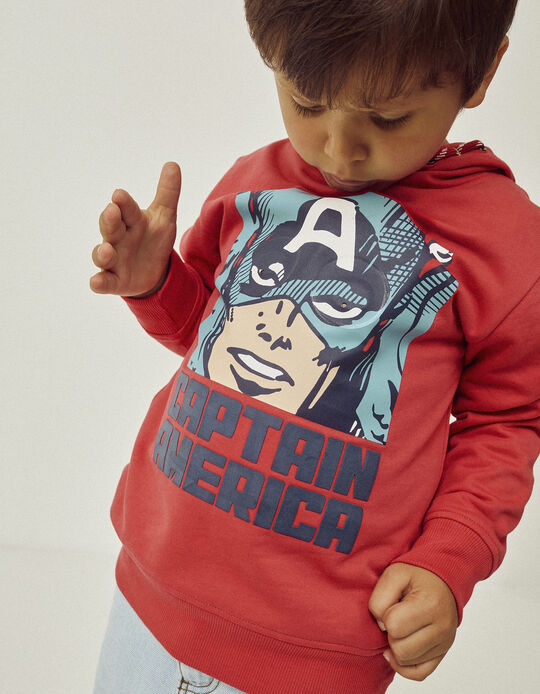 Sudadera de Algodón para Niño 'Capitán América', Roja