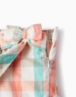 Buy Online Checkered Cotton Skort for Girls 'B&S', Aqua Green/Coral