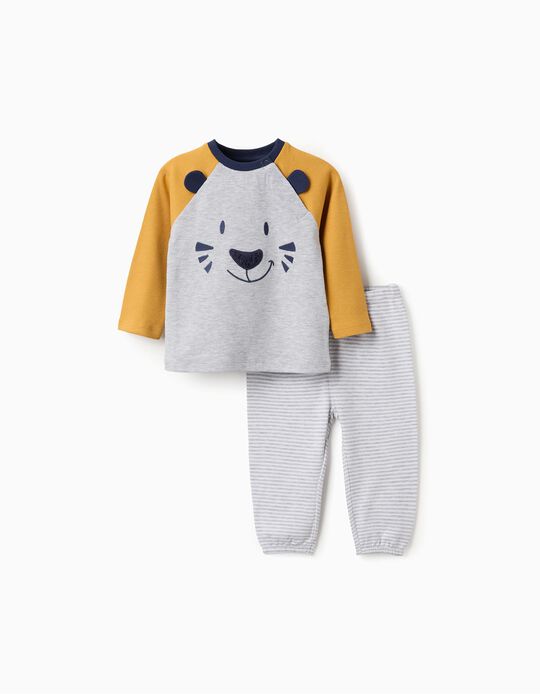 Comprar Online Pijama de Algodão para Bebé Menino 'Tigre', Cinza/Amarelo/Azul