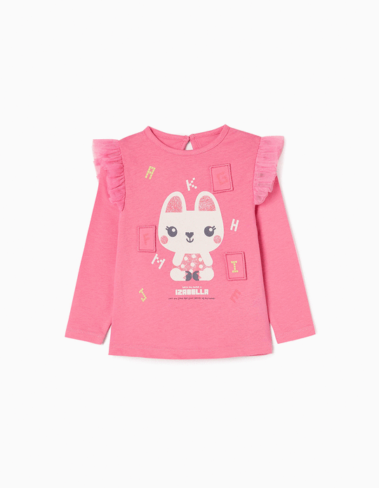 Camiseta de Manga Larga de Algodón para Bebé Niña 'Izabella', Rosa