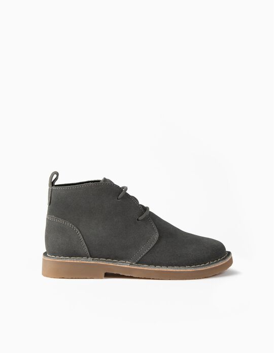Suede Boots for Boys, Dark Grey