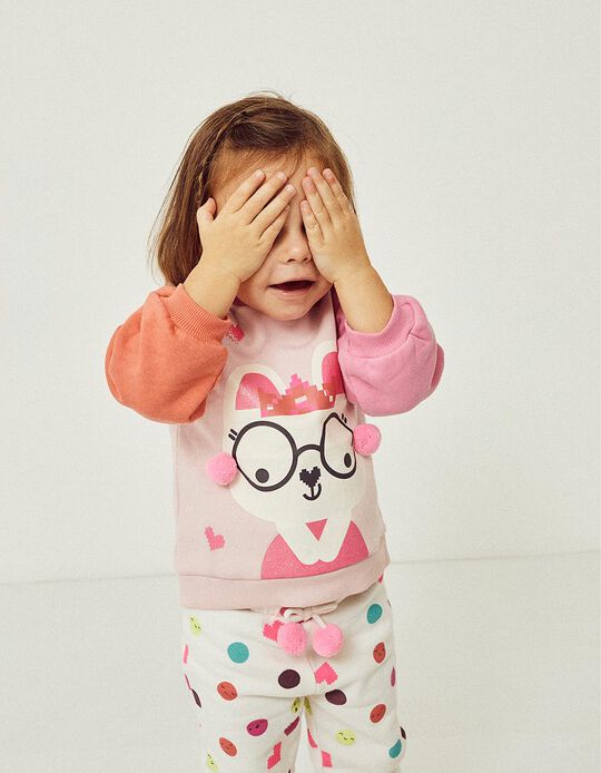 Cotton Sweatshirt for Baby Girls 'Princess Nina', Pink