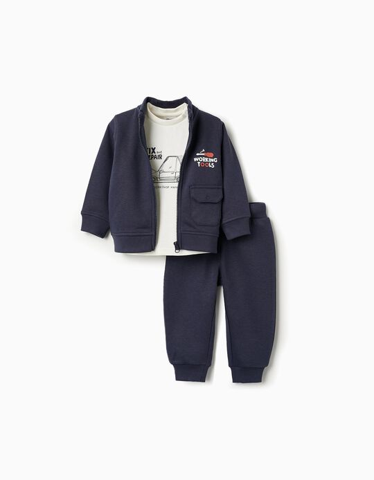 Buy Online Set of 3 Pieces for Baby Boys 'Tools', Blue/White