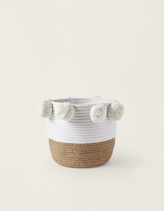 Buy Online Decorative Basket White Natur Zy Baby 20X20Cm