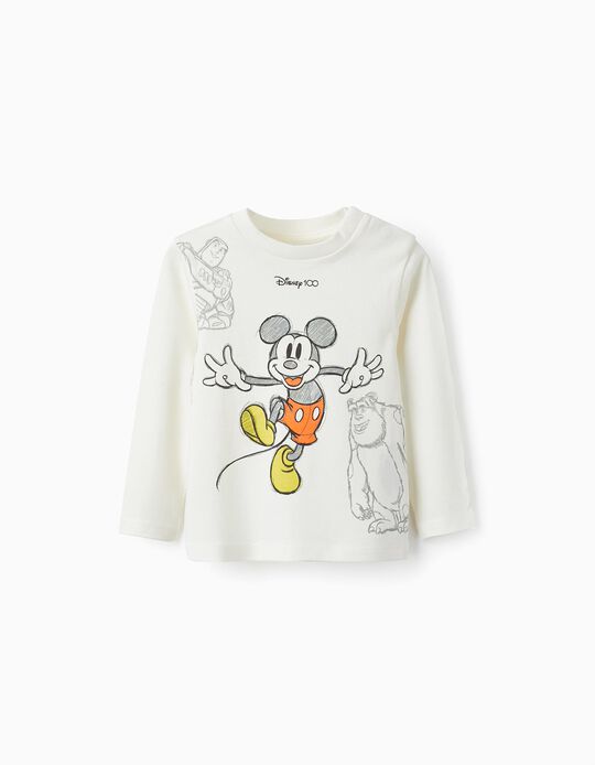 Cotton T-Shirt for Baby Boys 'Disney 100 Years - Mickey', White