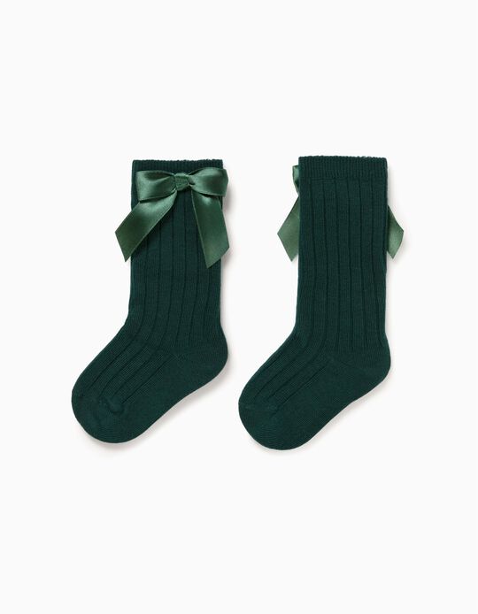 Knee-High Socks for Baby Girls, Green