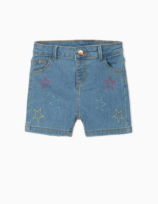 Denim Shorts for Baby Girls, 'Stars', Blue