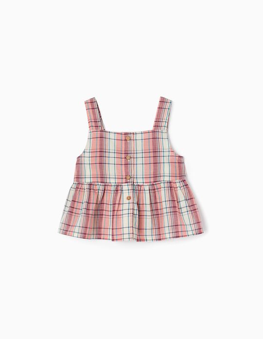 Striped Cotton Top for Girls, Pink