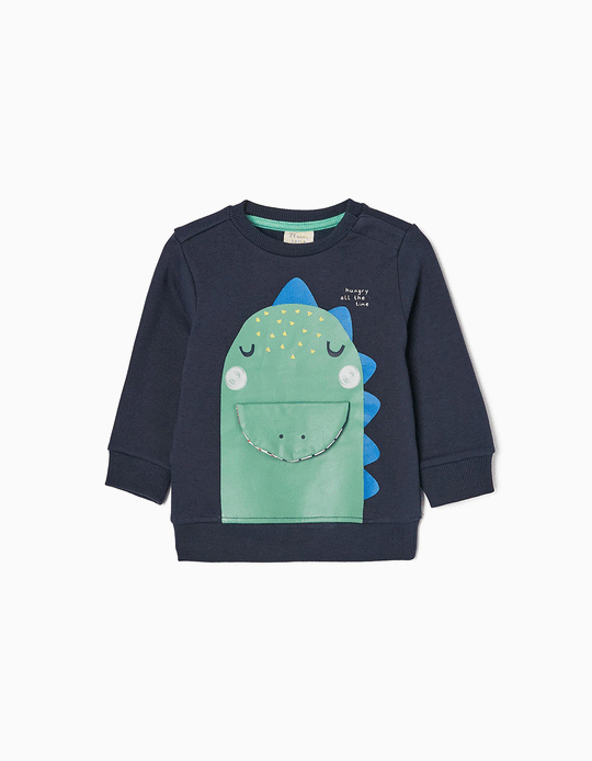 Cotton Sweatshirt for Baby Boys 'Dinosaur', Dark Blue