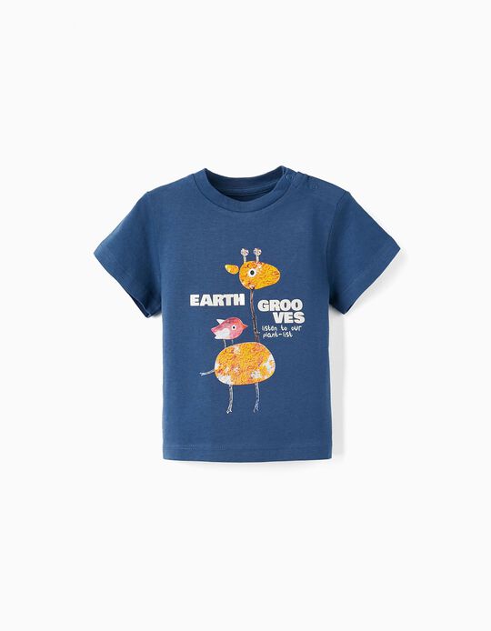 T-Shirt de Manga Curta para Bebé Menino 'Did You Herb', Azul Escuro