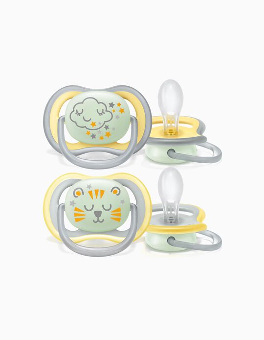 Comprar Online 2 Chupetes Ultra Air Silicona Night Neutral 18M+ Philips/Avent