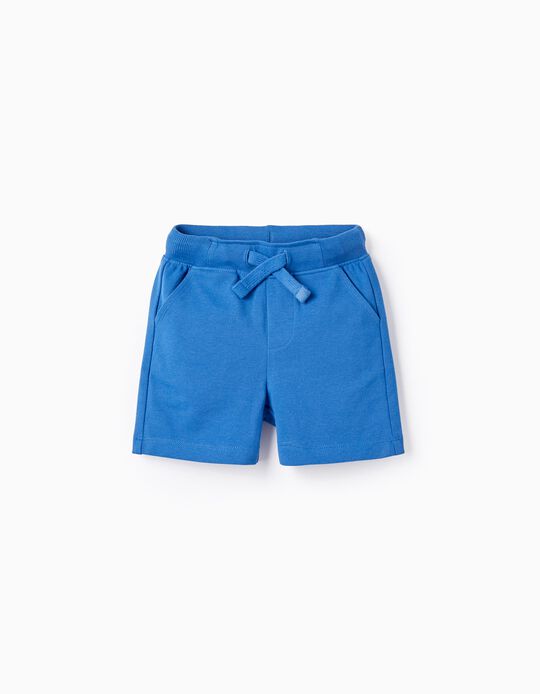 Cotton Piqué Shorts for Baby Boys, Blue