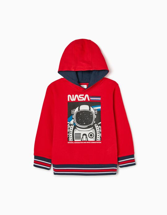 Hooded Sweatshirt for Boys 'NASA', Red