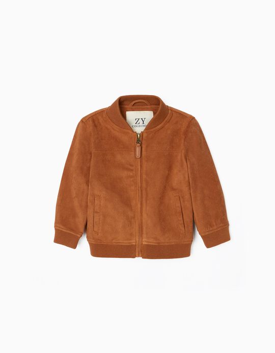 Suede-Like Jacket for Baby Boys, Brown