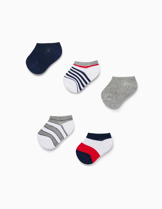 Pack of 5 Pairs of Socks for Baby Boys, Multicoloured