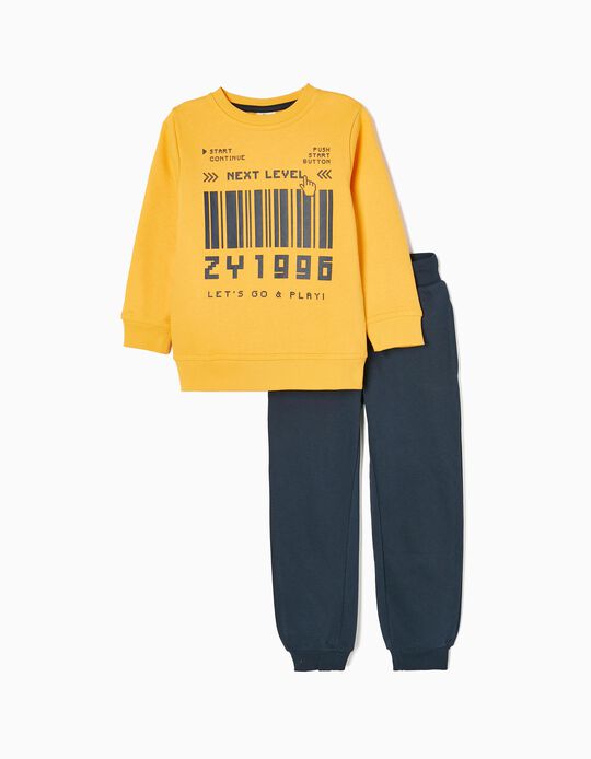 Cotton Tracksuit for Boys 'Gaming III', Yellow/Dark Blue