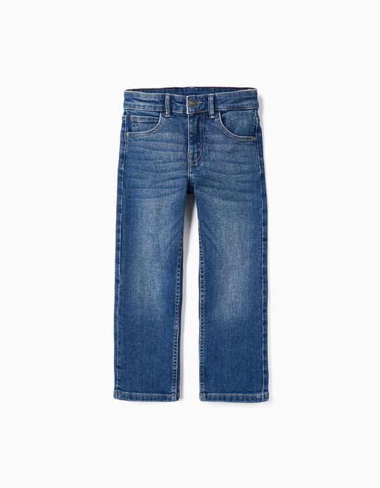 Straight Fit Denim Trousers for Boys, Blue