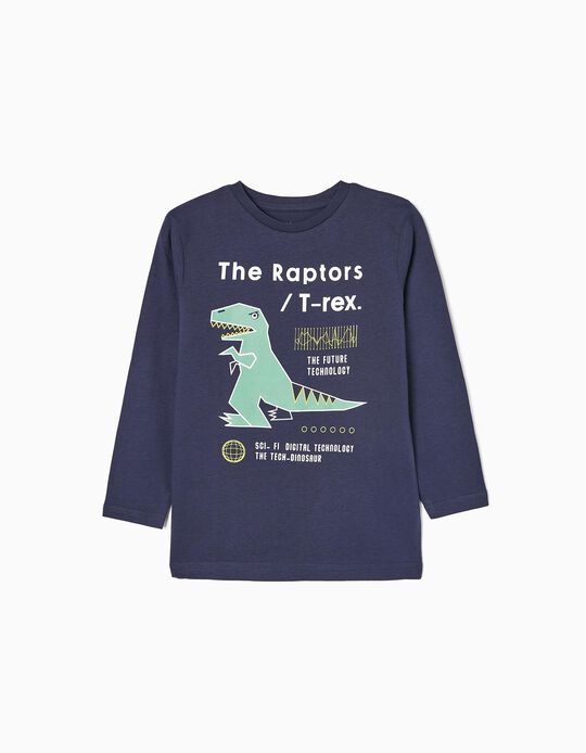 Long Sleeve T-shirt for Boys 'Dinosaur', Dark Blue