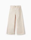 Cotton Trousers for Girls 'Wide Leg', Beige