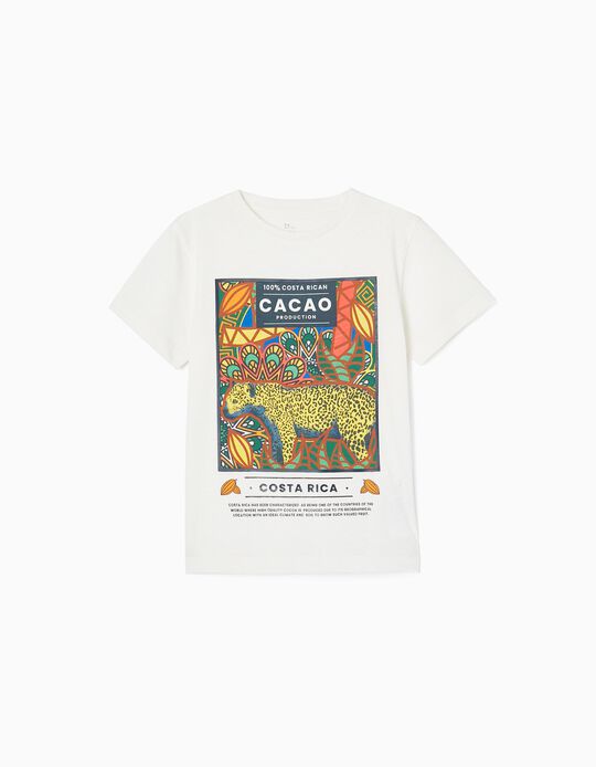 Cotton T-shirt for Boys 'Cacao', White