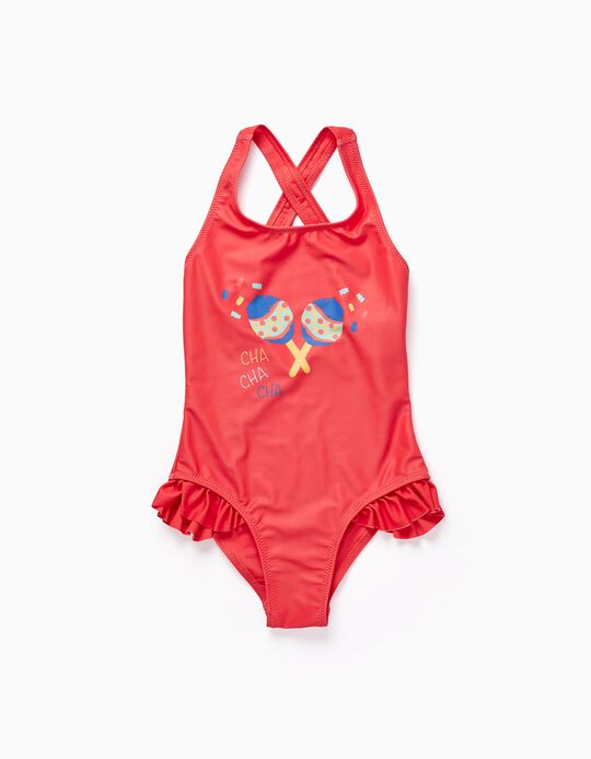 Swimsuit for Girls 'Cha Cha Cha', Red